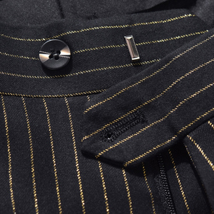 【黑底】商务条子修身休闲西裤直筒正装西服男士裤子U9025*P95图片