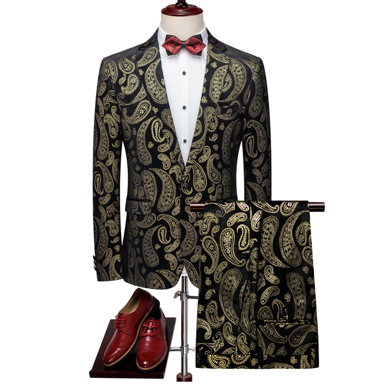 外贸长期供货绒烫金主持修身韩版结婚花礼西服男两件套88070*P285，男装西服套装，星座103C（原1616-1）