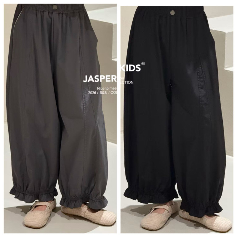 JASPER正版波拉童装2026夏装女童韩版花边裤中大童百搭休闲裤亲子
