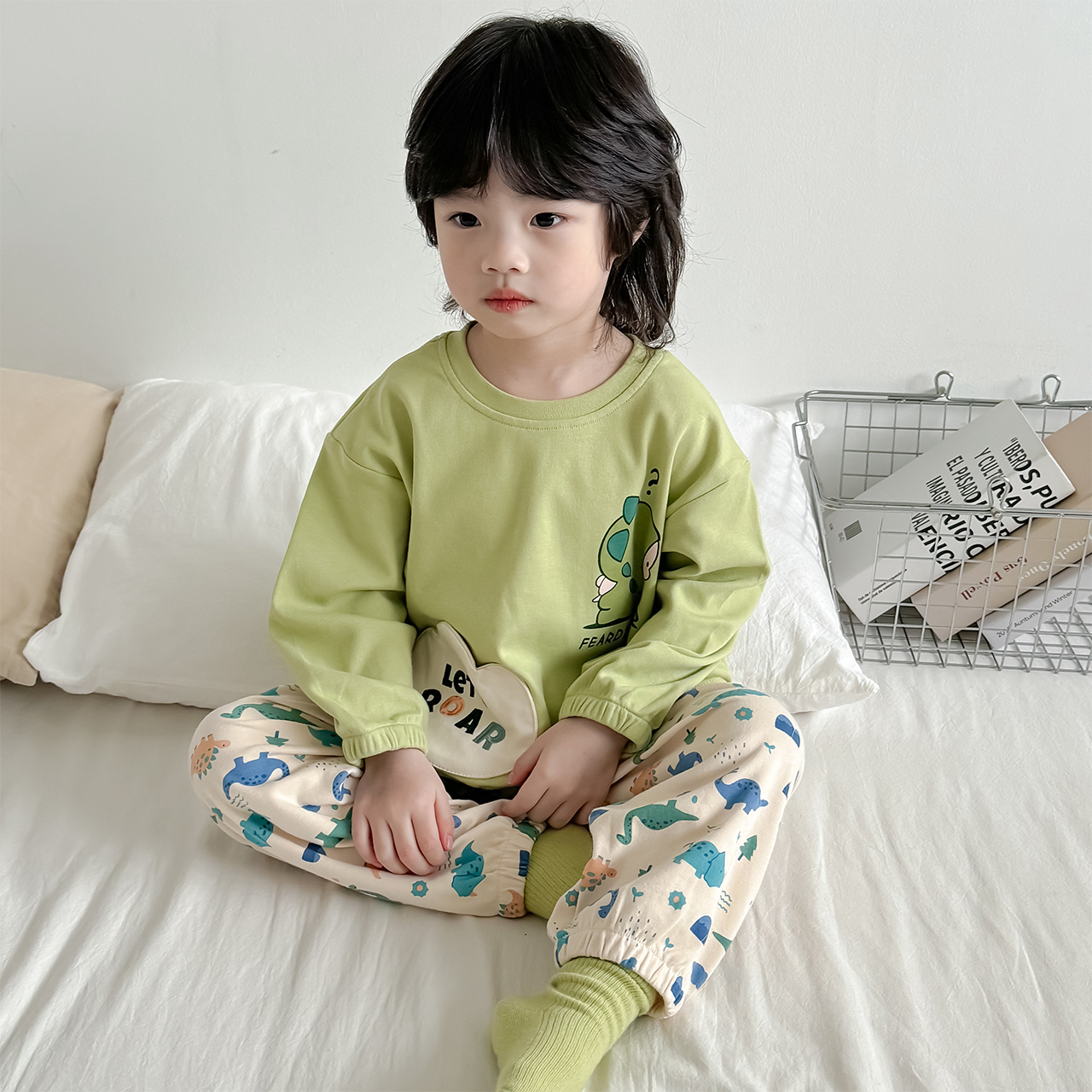 长袖套装a类儿童家居服全棉春秋