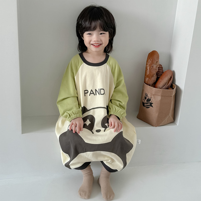 儿童连体睡衣2025新款春秋宝宝A类纯棉男童女童大童防着凉连身睡