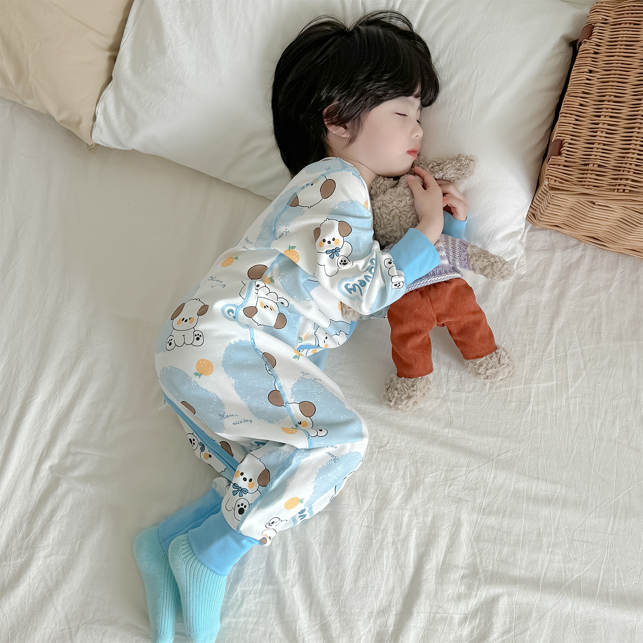 宝宝睡衣春秋款a类纯棉儿童连体睡衣中大童男女童连身衣婴儿睡袋