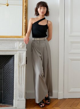 PixieMarket欧美小众街拍极简风性感修身不对称上衣吊带衫女