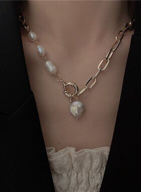 PixieMarket欧美新款时尚小众设计轻奢巴洛克珍珠项链毛衣颈链潮