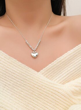 PixieMarket欧美复古立体爱心吊坠ins风项链超仙少女感串珠锁骨链