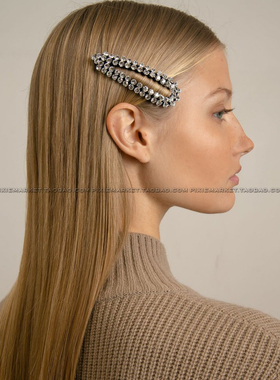 pixiemarket欧美ins网红水晶超闪发夹鸭嘴夹刘海夹掰掰夹发饰潮