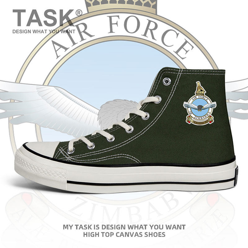 津巴布韦zimbabwe空军高帮帆布鞋男女鞋子板鞋透气军迷潮设 无界