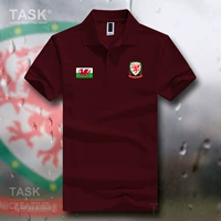 TASK Wales Wales Áo sơ mi nam Lapel Polo Đội tuyển bóng đá Paul Đội tuyển quốc gia Áo thun ngắn tay nửa mùa hè - Polo áo thun cotton nam