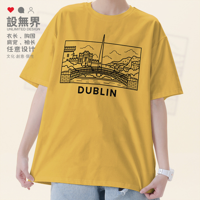 城市线条爱尔兰都柏林Dub短袖T恤