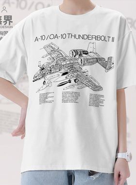 美国A10 OA10 Thunderbolt雷电II战斗机飞行员短袖T恤男女设 无界