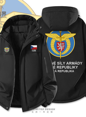 捷克Czechia国家国防空军加厚棉服男女军迷保暖棉衣外套冬设 无界