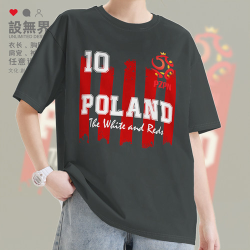 波兰Poland纯棉短袖男女装国T恤
