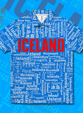 国家冰岛Iceland大码速干polo衫男女装多语言文字创意T恤设 无界