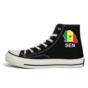 塞内加尔Senegal高帮帆布鞋男女国家地图学生板鞋夏休闲潮设 无界