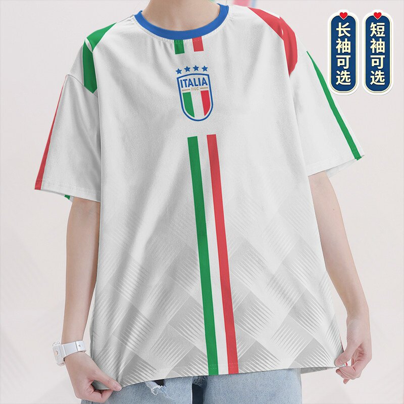 欧洲杯2024意大利国家足球队周边球迷球衣速干T恤男装女装设 无界