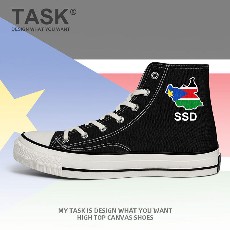 南苏丹south sudan高帮帆布鞋男女国家地图板鞋学生夏透气设 无界