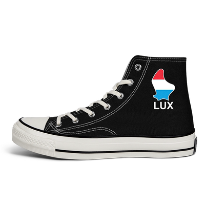 卢森堡休闲风系带高帮帆布鞋