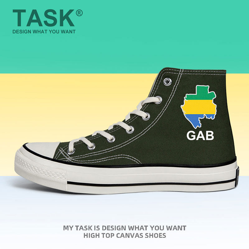 加蓬gabon高帮帆布鞋男女国家地图硫化鞋休闲夏潮流鞋子潮设 无界