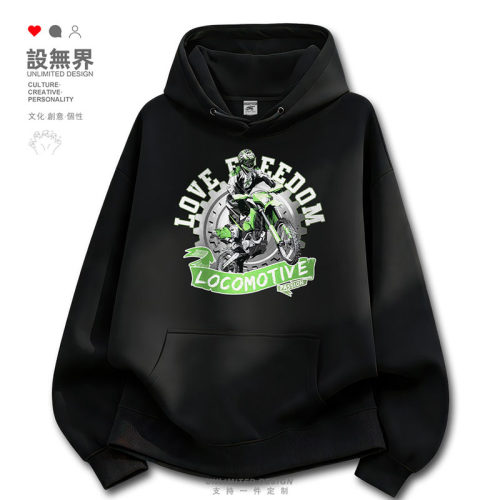 潮酷越野复古齿轮机车摩托赛卫衣