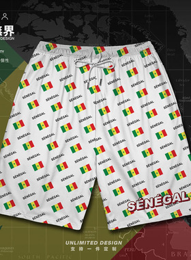 塞内加尔Senegal标志国家大码运动短裤男装女装五分裤裤子设 无界