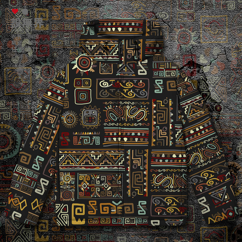 阿拉斯加民族部落手工图案羽绒服