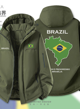 巴西Brazil 国家队足球加厚棉服男女保暖学生个性棉衣外套设 无界