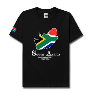 南非South Africa国家地图纯棉短袖T恤男女休闲运动衣服夏设 无界
