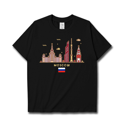 俄罗斯莫斯科Moscow旅游短袖T恤
