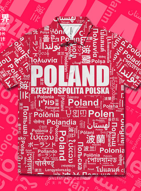 国家波兰Poland大码速干polo衫男女装多语言文字创意衣服设 无界
