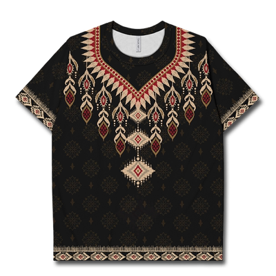 波西米亚复古民族风花纹速干T恤