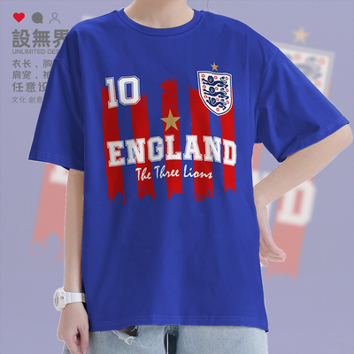 英格兰England纯棉半袖国短袖T恤