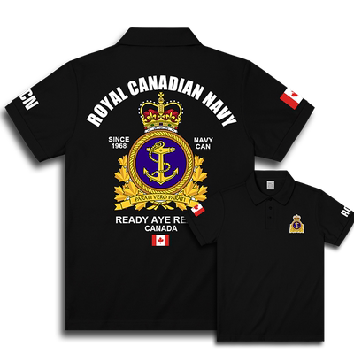 canada军徽水手印花翻领POLO衫