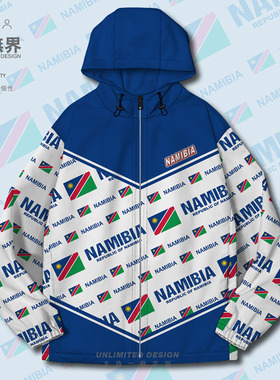 纳米比亚Namibia国旗徽章夹克棉服男女学生立领加厚春外套设 无界