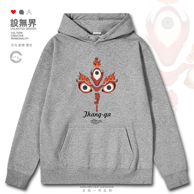 国风唐卡法眼藏传佛家元素趣卫衣