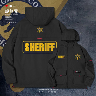 美国SHERIFF军迷战术欧美风硬核连帽夹克男女潮秋休闲外套设 无界