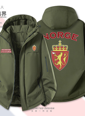 挪威Norway国家加厚棉服男女潮定制宽松印花新款棉袄外套设 无界