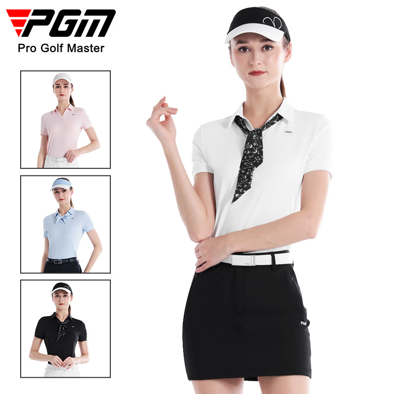 PGM高尔夫服装女装女裙子上衣包臀短裙夏季运动套装短袖T恤POLO衫