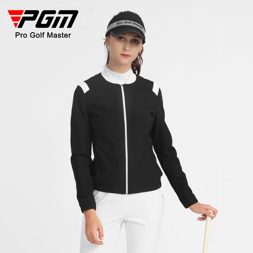 PGM新款高尔夫女士外套 拉链长袖上衣 显瘦棒球服 吸光发热内里