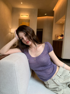 HOLDER ME 纯欲修身纯色针织衫女2026春夏季显瘦百搭气质上衣5701