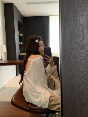 HOLDER ME 韩版宽松显瘦露背T恤女 2026夏季慵懒风高级感上衣8037