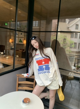 HOLDER ME 复古美式印花长袖T恤 2026春夏季显瘦宽松百搭上衣5288