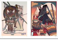 【现货】插画师とびはち作品集 にこげのつどい 动物拟人化的世界 传统复古服饰结合插画 拟兽化设计 玄光社 thumbnail 2