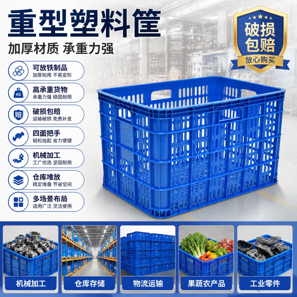 特厚大号塑料周转筐新料熟胶