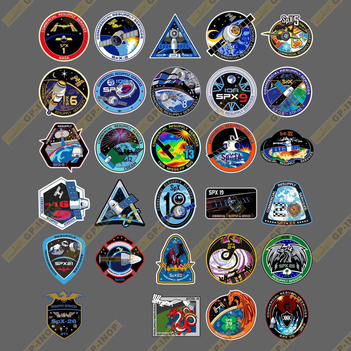 SPACEX SPX任务徽章贴纸个性潮贴防水笔记本贴车贴旅行箱贴