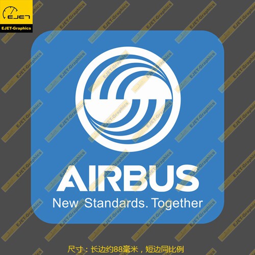 空客airbus标志蓝底方形标志徽章个性笔记本贴汽车贴行李箱贴