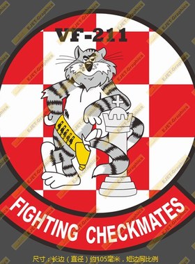 F-14 VF-211标志徽章防水个性笔记本贴汽车贴行李箱贴