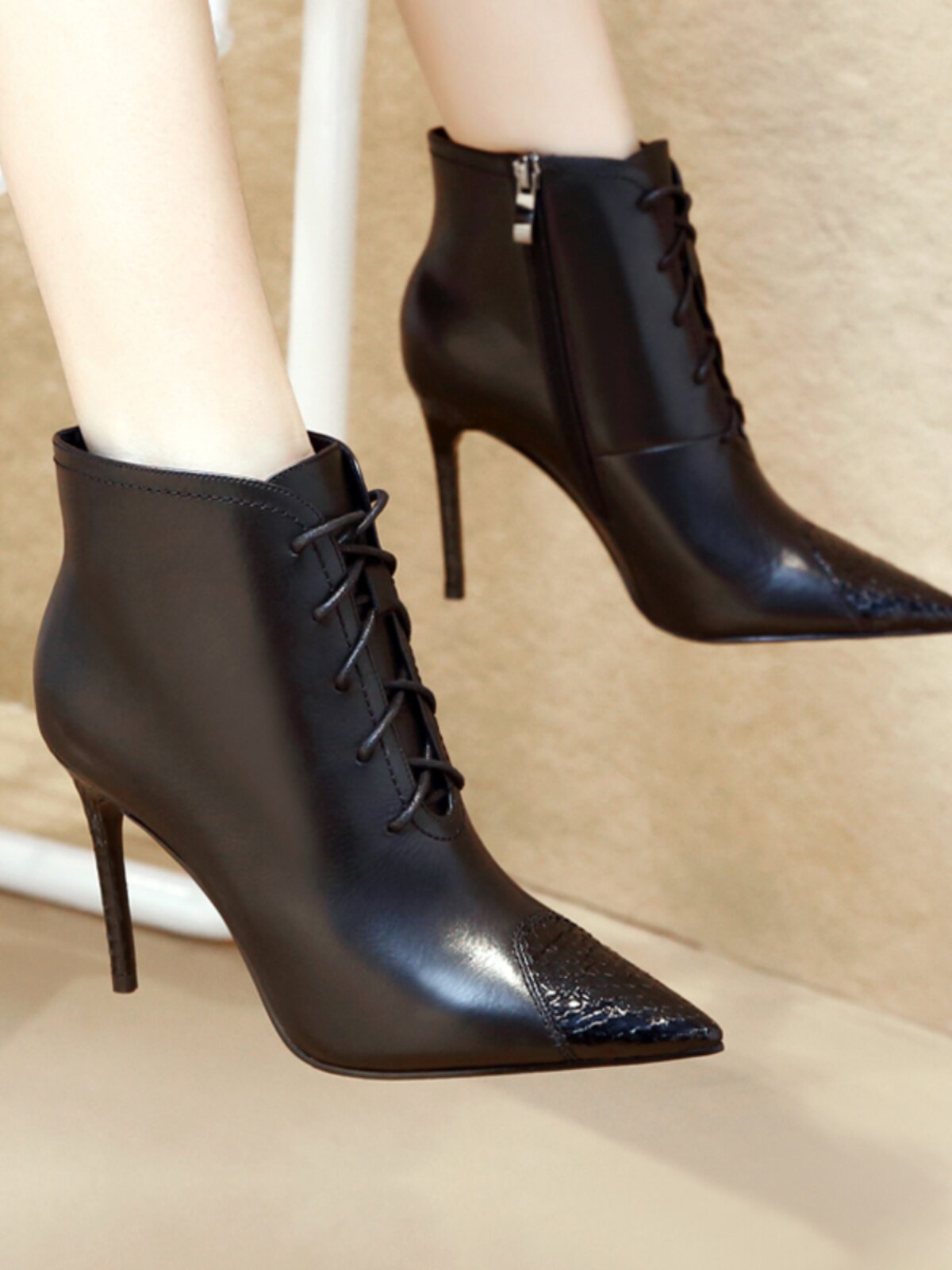 BROKEN YARD CLEARANCE MARTIN BOOTS VELVET LEATHER POINTED HEELS WOMENS AUTUMN AND WINTER STILETTO HEEL BOOTIES WOMENS 39 PLUS SIZE