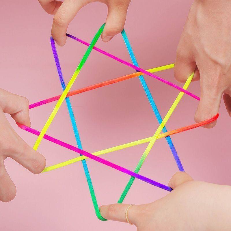 【秋冬好物】经典翻花绳彩虹彩色编花运动锻炼神器专用挑花绳子儿