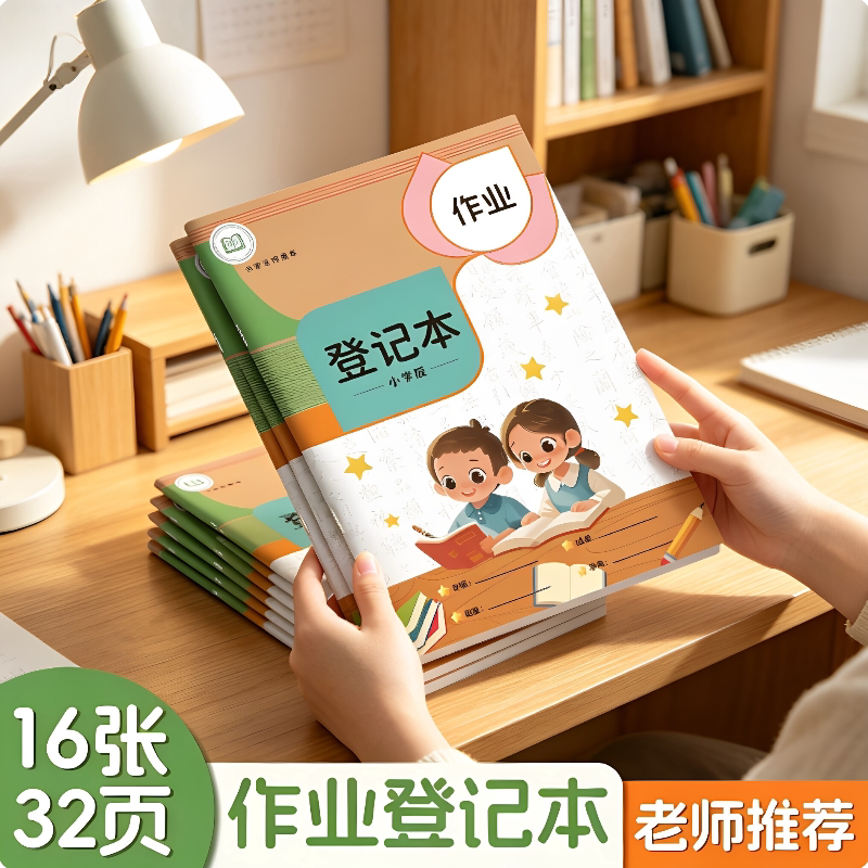 作业登记本小学生专用一三年级学习用记课堂抄作业本记录本笔记本