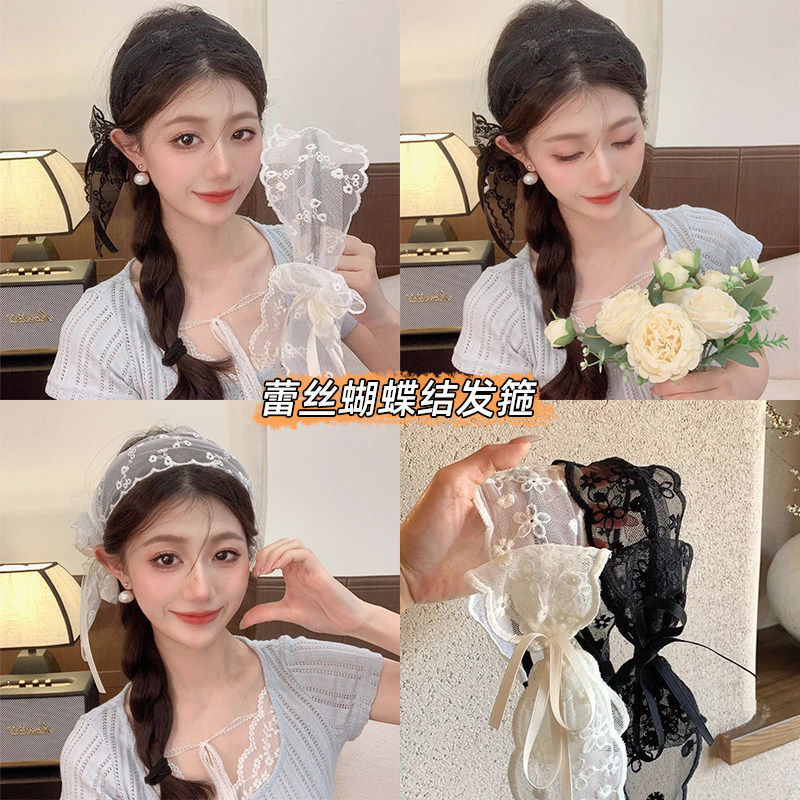 法式芭蕾风蕾丝隐形发箍